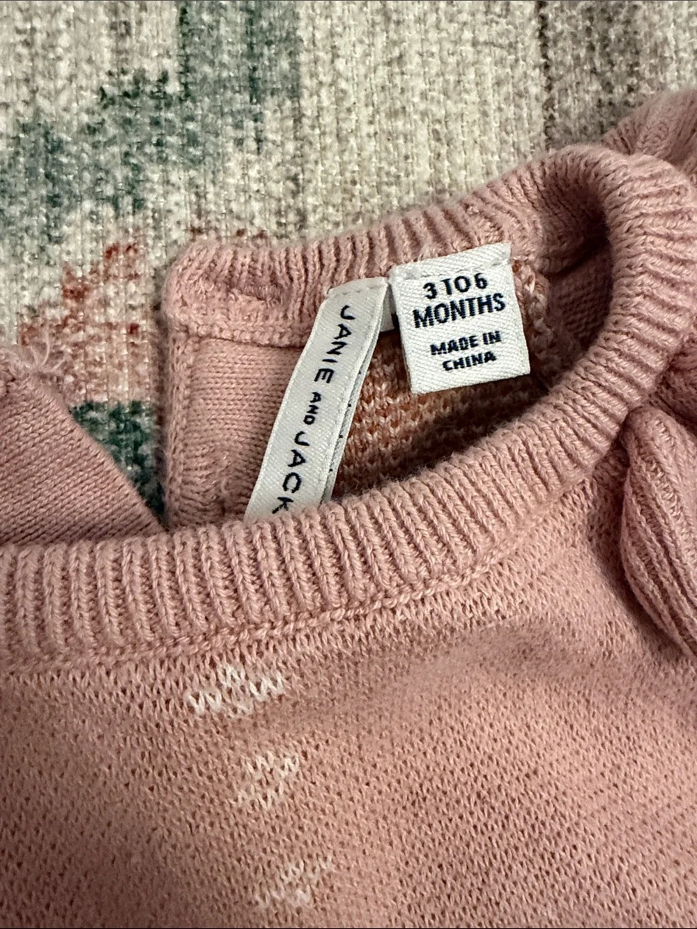 Janie and Jack Pink Swan Knit Ruffle Sweater Set